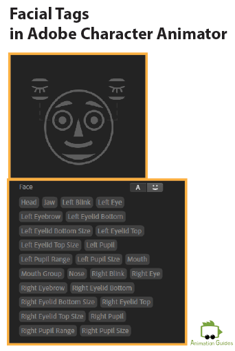 Adobe Character Animator Naming Facial Tags