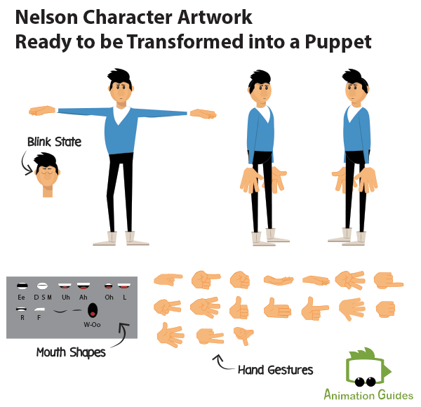 Pre-made character design Adobe puppet