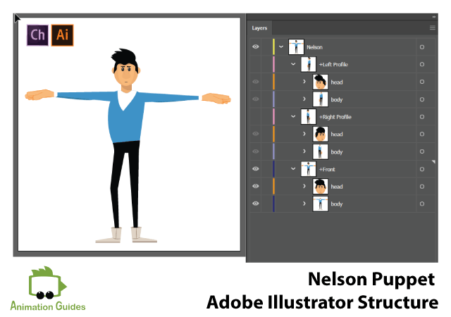 Nelson puppet Adobe illustrator top structure