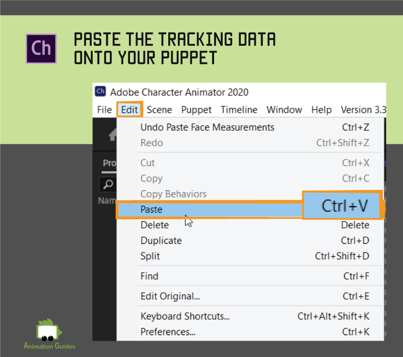 paste tracking data onto your puppets