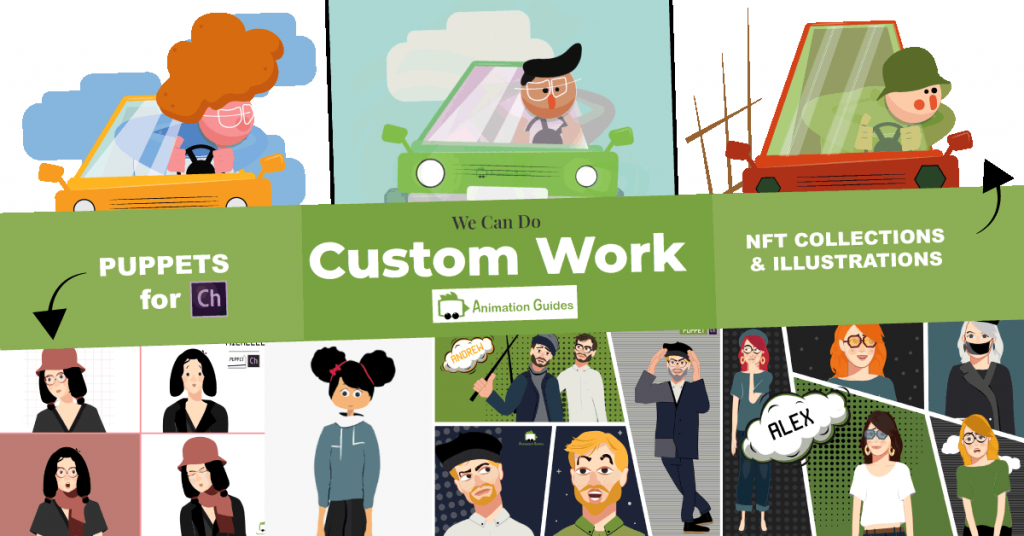 we can create custom adobe character animator puppets, illustrations and nft series