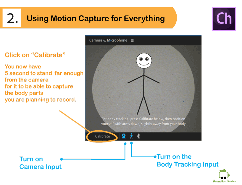 Setting to work with body tracking and camera input in adobe ch