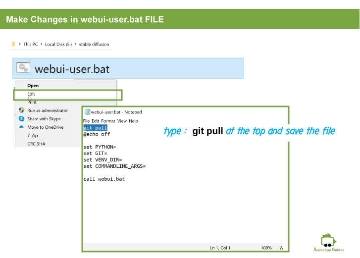 make changes in webui user bat file