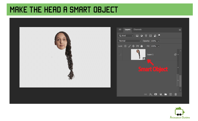 make the separated head a smart object