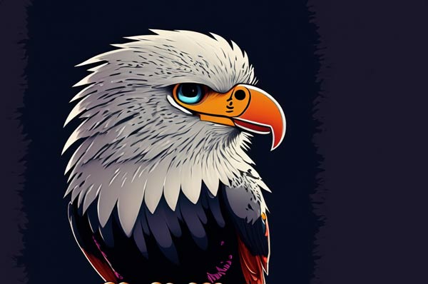 eagle cute cartoon style 40% photoshop ai generation option 01