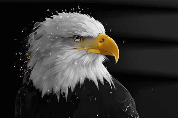 eagle sticker, splash art background, flat colors, high quality 70% option 02