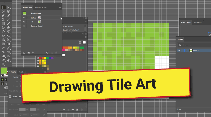 drawing tile art uisng grid system