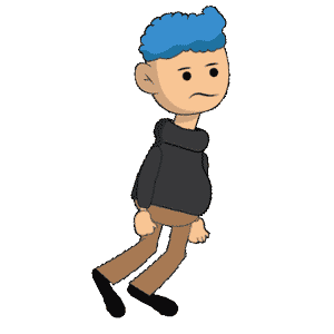 character blue hair run animation made with loop animator