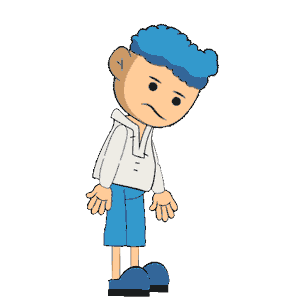charcter blue random look idle animation