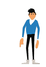 Nelson character puppet pointing right up
