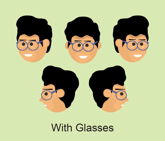 Albert adobe character animator puppet with glasses