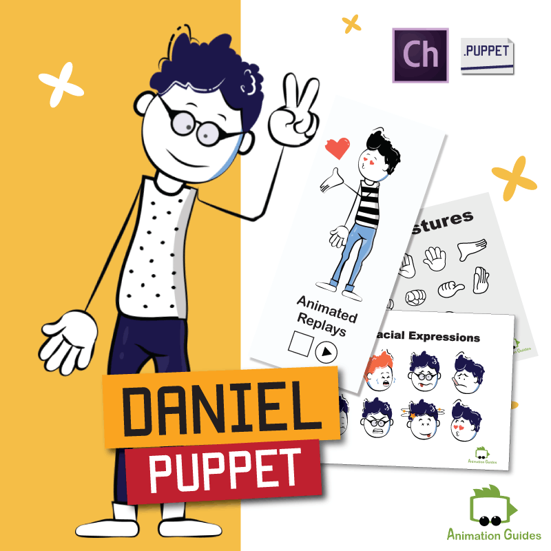 Daniel stylish cartoon puppet