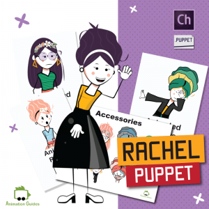 Rachel stylish stick puppet for adobe character animator