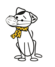 dog puppet with face mask