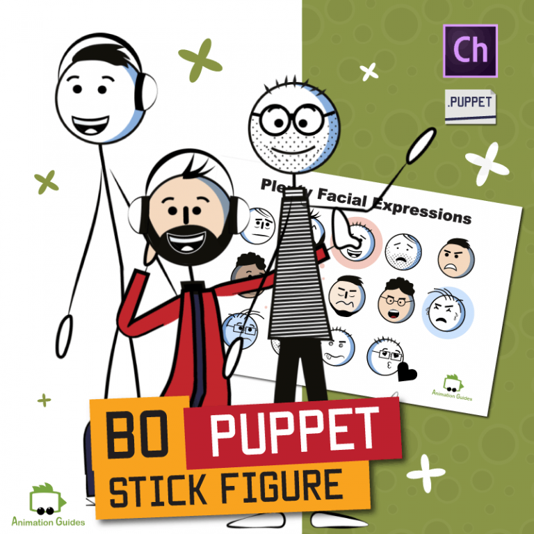 Bo Stylized Stick Figure Puppet for Adobe Character Animator