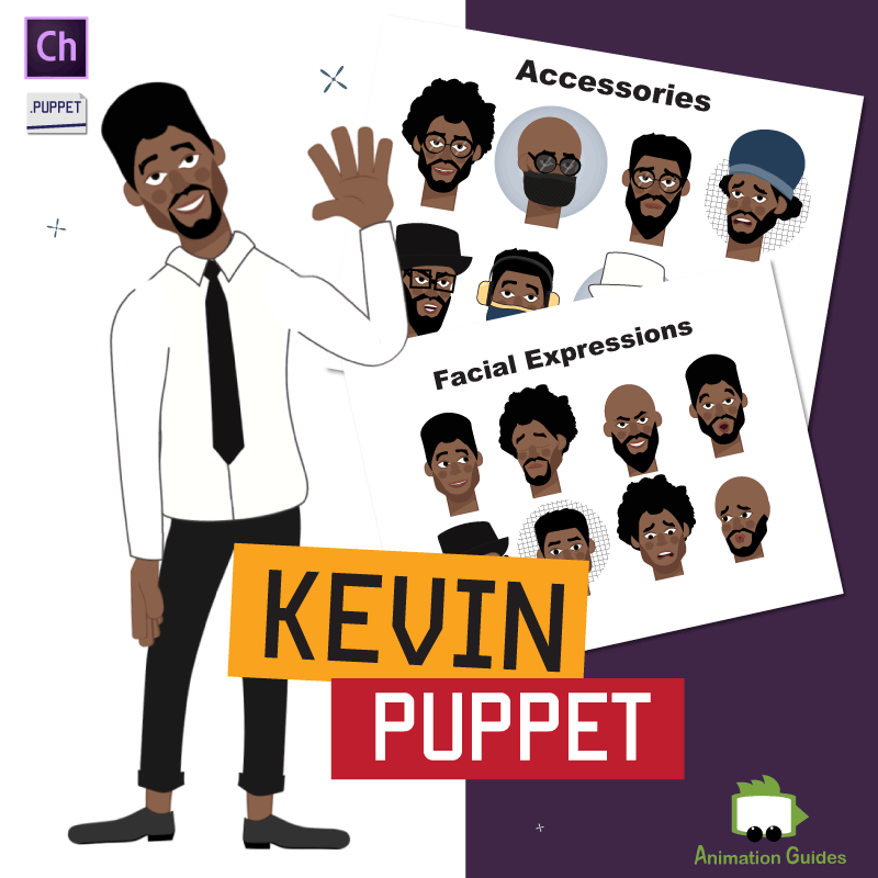 Kevin African American Male Puppet for Adobe Character Animator