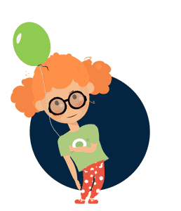 Emma with balloon little girl puppet for adobe character animator
