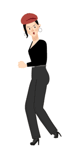 charlotte puppet without her jacket wearing cool hat walking in place adobe ch
