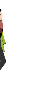 charlotte stylish female puppet in green jacket walking in scene adobe character animator