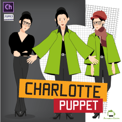 Charlotte fashionable woman puppet for Adobe Character Animator