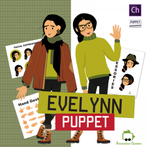 Evelynn customizable teenage girl puppet for adobe character animator