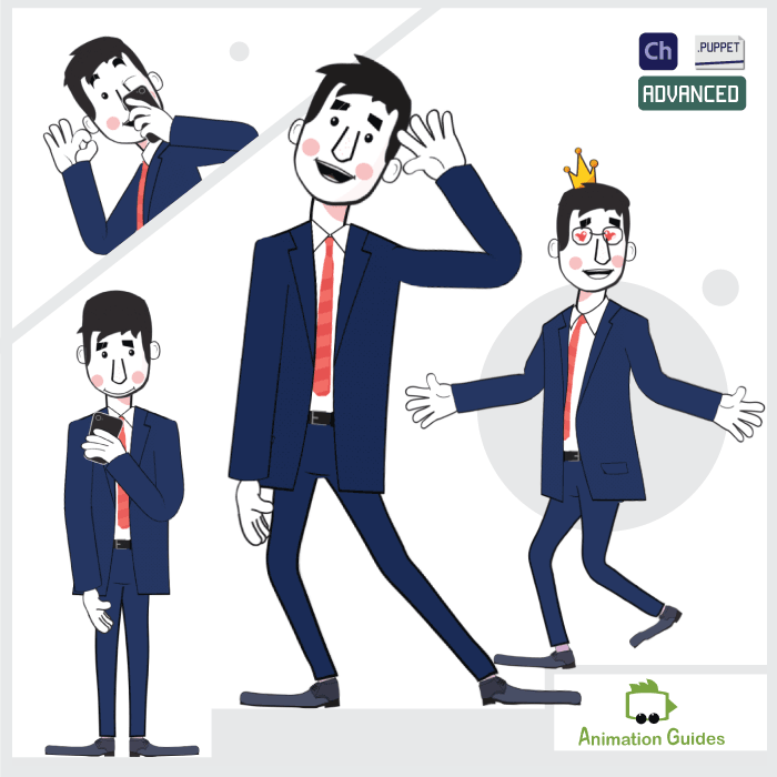 Ian advanced businessman puppet for adobe character animator