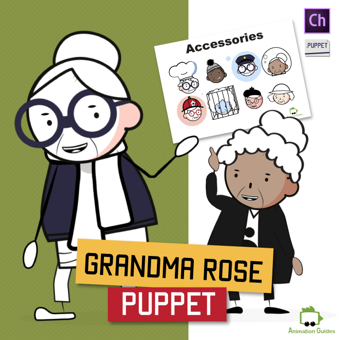 grandma rose old woman puppet customizable stick figure for adobe character animator