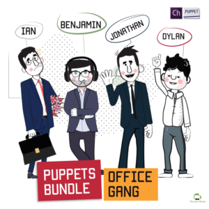 office gang advanced puppets bundle of 4 buisinssmen puppet for adobe character animator