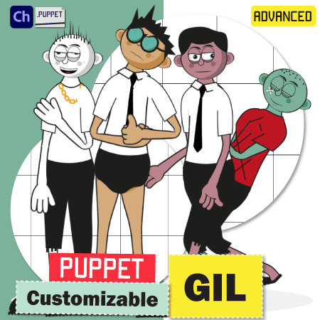 customizable gil puppet for adobe character animator advanced rig
