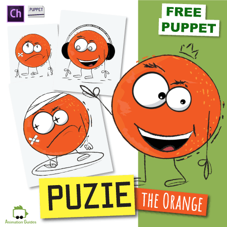 download puzie the oarnge free cartoon puppet for adobe character animator